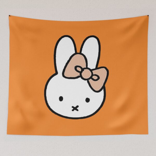 Item preview, Cute White Bunny with Soft Orange Bow Miffy! designed and sold by Cozy Moss Studio.