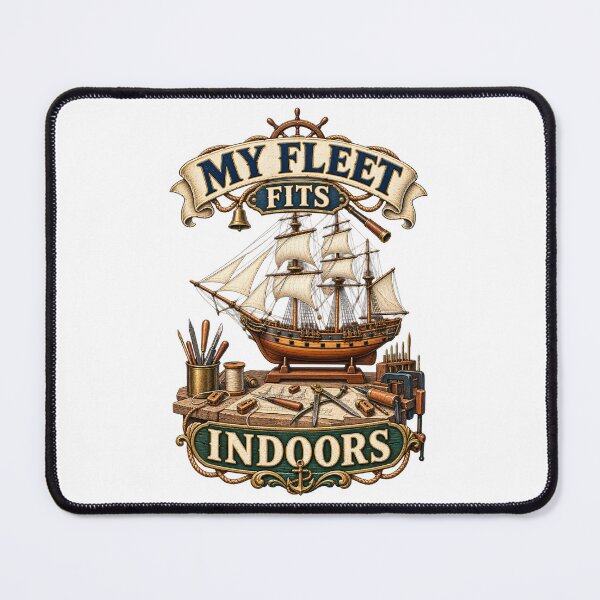 Item preview, Model Ship Builder Gift – My Fleet Fits Indoors Workshop Art designed and sold by UrbanCanvvas.