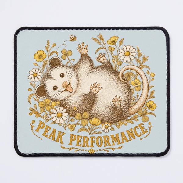 Item preview, Peak Performance Possum T-Shirt | Funny Opossum Playing Dead Illustration designed and sold by Hearth & Hollow.