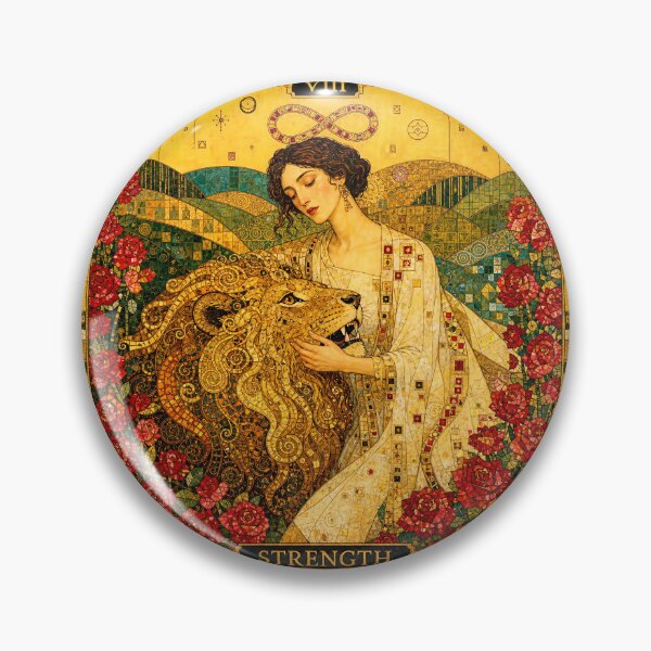 Item preview, Strength, The Lion and the Rose | The Mysteries of the Golden Tarot | Stoneflower-Art designed and sold by Stoneflower-Art.