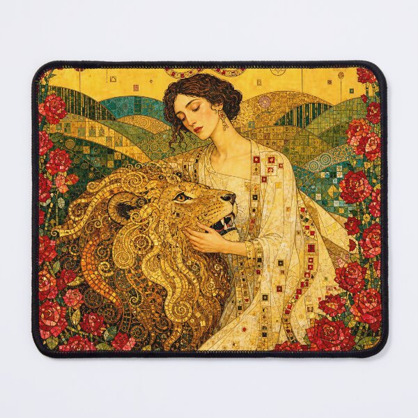Item preview, Strength, The Lion and the Rose | The Mysteries of the Golden Tarot | Stoneflower-Art designed and sold by Stoneflower-Art.