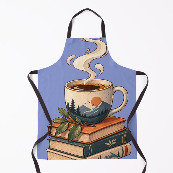 Item preview, Cozy Coffee and Books – Minimal Nature Reading Illustration designed and sold by LmonioressXxx.