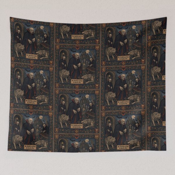 Item preview, Nosferatu the Vampire tapestry art medieval style designed and sold by Vintage Designs +.