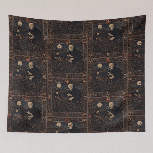 Item preview, Nosferatu the Vampire tapestry art medieval style designed and sold by Vintage Designs +.
