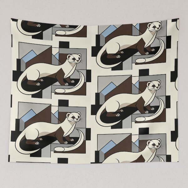 Item preview, cubist animal artwork designed and sold by forget45studio.