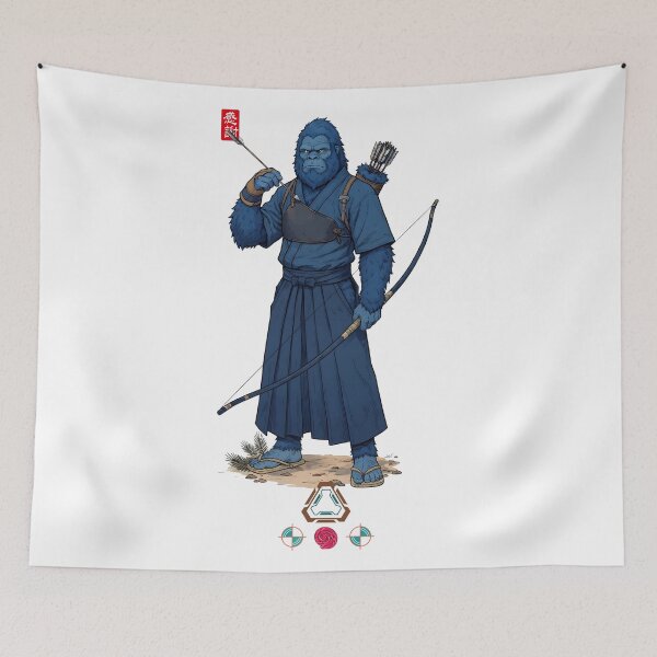 Item preview, Kyudo Archer Blue Bigfoot designed and sold by Whimsy Trail Co.