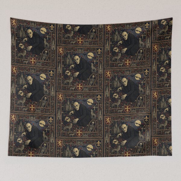 Item preview, Nosferatu the Vampire tapestry art medieval style designed and sold by Vintage Designs +.
