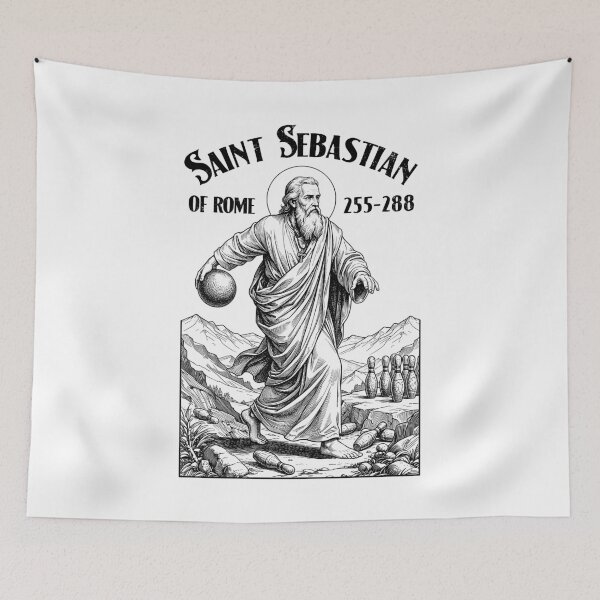 Item preview, Bowling Bowler Funny Patron Saint Sebastian Bowlers designed and sold by GrandeDuc.