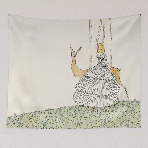 Item preview, Fairy Tale Wall Art, Princess and Deer Illustration, Kay Nielsen Vintage Storybook Art designed and sold by RickE.