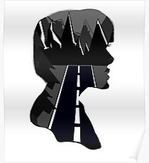 Abstract Mountain Range Silhouette Poster