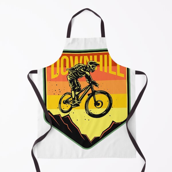 Item preview, Downhill Mountain Biking Retro Sunset Shield designed and sold by heedooppod.