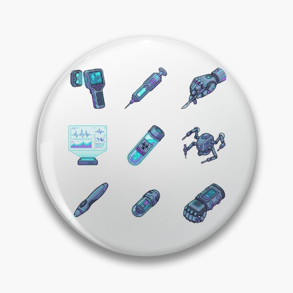 Item preview, Cyberpunk Sci Fi Medical Tech Cyberware Surgery Tools Sticker Pack designed and sold by Animer-art1.