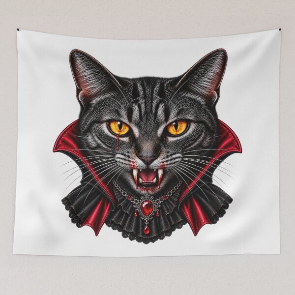 Item preview, Vampire Cat With Bloody Fangs designed and sold by Kimberly Palmer.