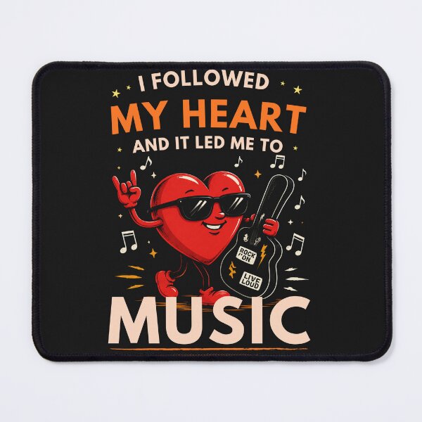 Item preview, I Followed My Heart And It Led Me To Music Funny Guitar Shirt designed and sold by Joyful-Pixel.