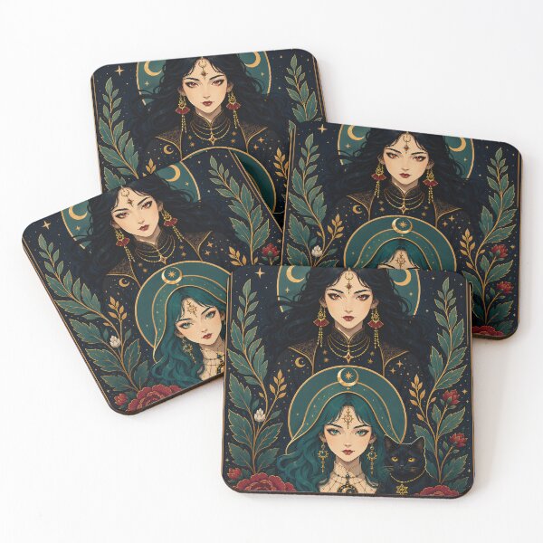 Item preview, Witches Gathering: Celestial Tarot Portrait of Witch Sisters designed and sold by FriskyLemur.