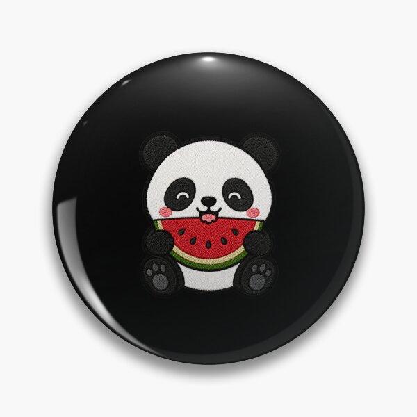 Item preview, Cute Panda Eating Watermelon Kawaii Embroidery Patch designed and sold by ColorSplash123.