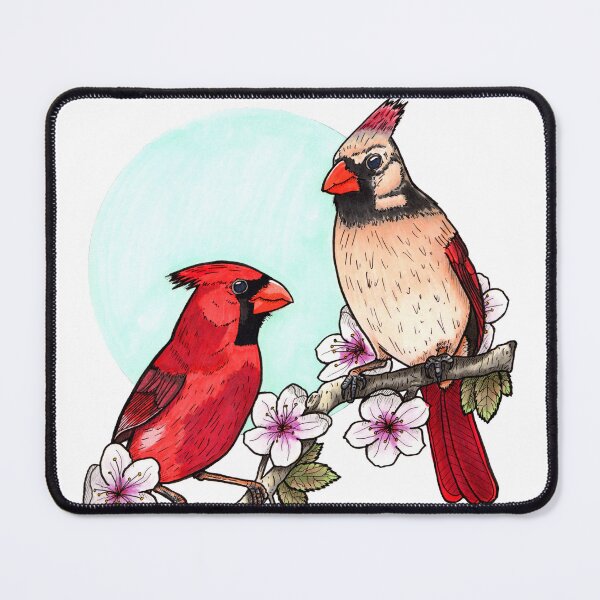 Item preview, Northern Cardinals - Hand Drawn Gifts for Bird Lovers designed and sold by Drawn-To-Nature.