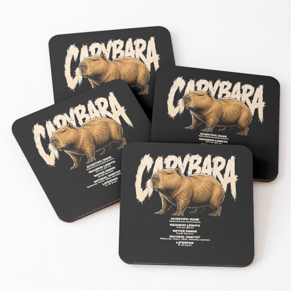 Item preview, Stylish capybara illustration with fun facts designed and sold by rafaeltto.