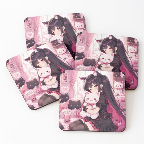 Item preview, Kawaii Gothic Neko in Pastel Pink Cat Room designed and sold by Revyra Design .