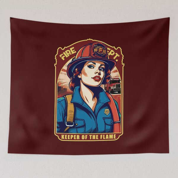 Item preview, Keeper Of The Flame | Graphic Design - Female Firefighter designed and sold by TMBTM.