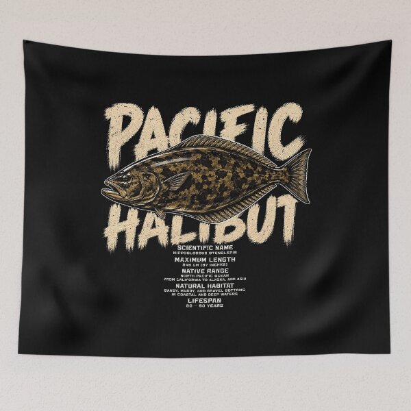 Item preview, Pacific halibut vintage illustration designed and sold by rafaeltto.