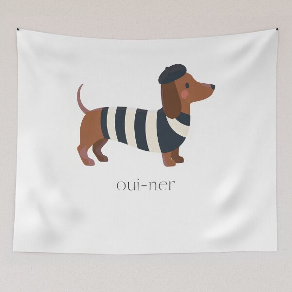 Aperçu de l'œuvre T-shirt Oui-Ner Teckel français créée et vendue par jessicaguarnido.