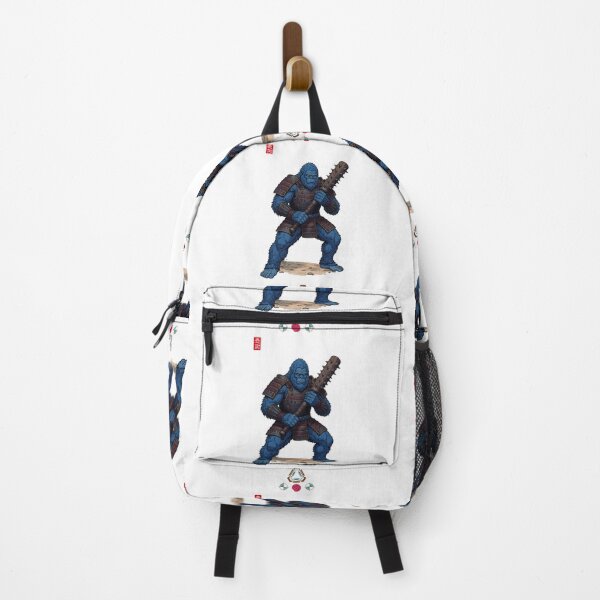 Item preview, Blue Samurai Ape Warrior in Detailed Armor with Kanabo Club designed and sold by Whimsy Trail Co.