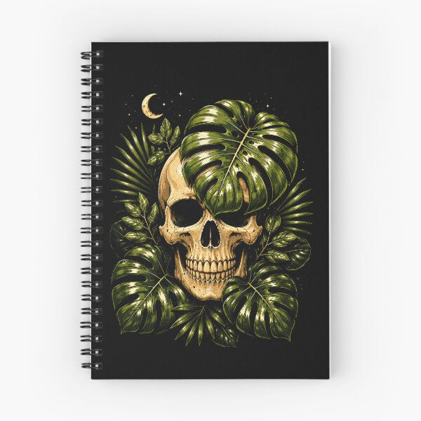Item preview, Skull with Tropical Leaves and Moon Design Halloween designed and sold by rafaeltto.