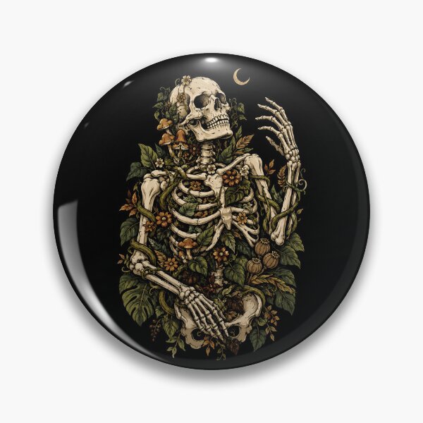 Item preview, Botanical Skeleton with Moon and Flowers Halloween designed and sold by rafaeltto.