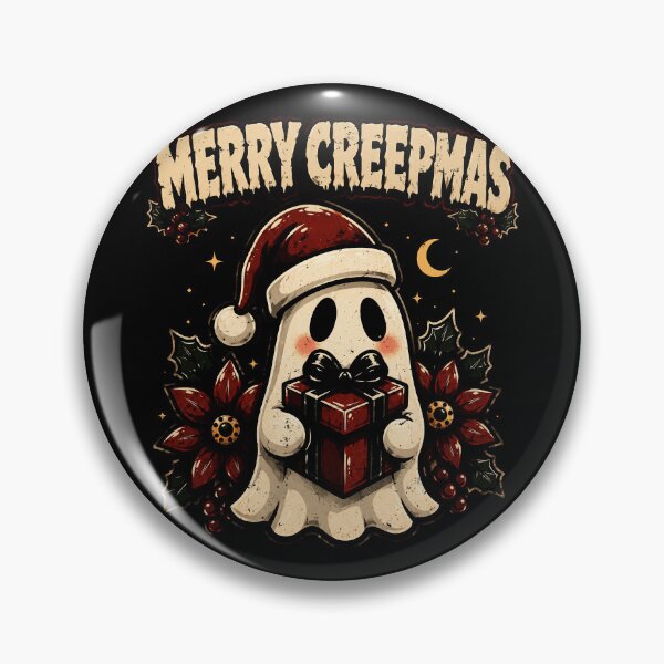 Item preview, Merry Creepmas Ghost with Holiday Gift Xmas Halloween designed and sold by rafaeltto.