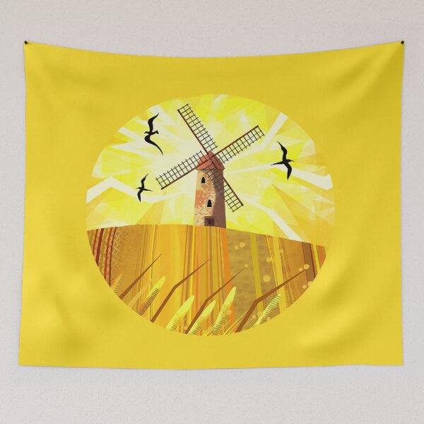 Item preview, Windmill Under Yellow Sky designed and sold by Andrew  Hitchen.