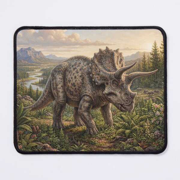 Item preview, Realistic Triceratops Paleoart, Cretaceous Dinosaur Illustration III designed and sold by Yaremchuk.