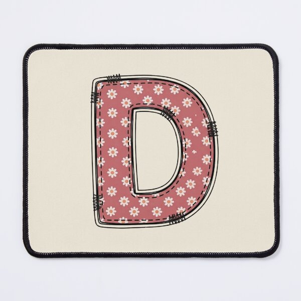 Item preview, Embroidery Dusty rose Letter D with floral Pattern designed and sold by ITCHAWAWAA.