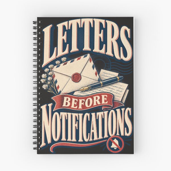 Item preview, Letters Before Notifications – Retro Snail Mail & Analog Lifestyle Typography designed and sold by Golden Era Studio.