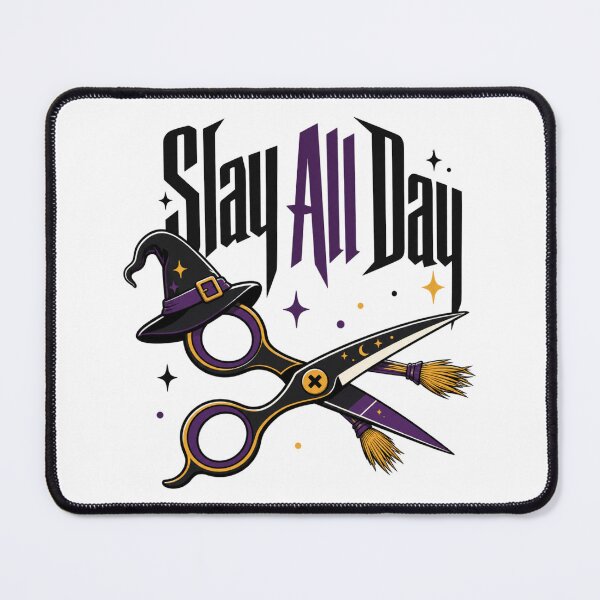 Item preview, Slay All Day Shirt, Comfort Colors® Witch Scissors Tee, Funny Halloween Hairstylist Salon Graphic designed and sold by TshirtsLabs.