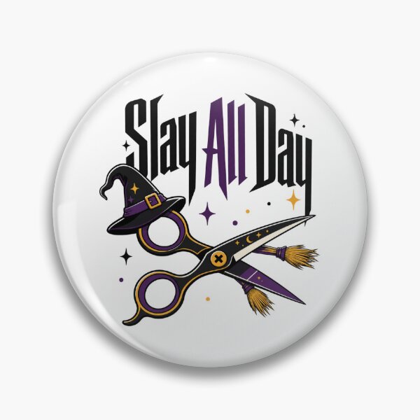 Item preview, Slay All Day Shirt, Comfort Colors® Witch Scissors Tee, Funny Halloween Hairstylist Salon Graphic designed and sold by TshirtsLabs.