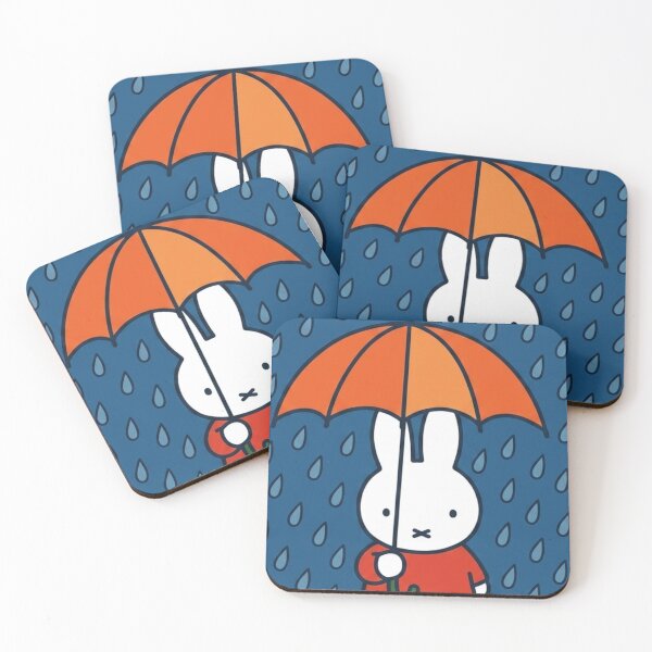 Item preview, Cute Bunny with Umbrella in Rainy Weather Miffy Inspired! designed and sold by Cozy Moss Studio.