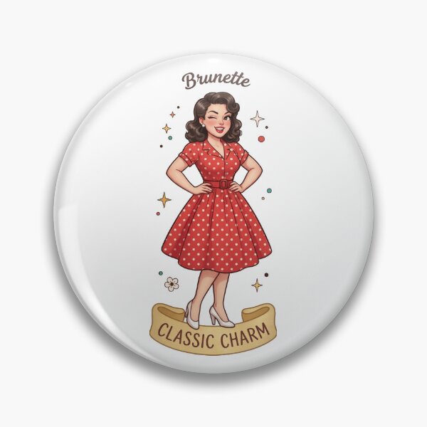 Item preview, Classic Charm Brunette Pin-up Girl Vintage Style designed and sold by lecoqnoir.