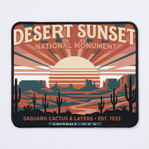 Item preview, Retro Desert Sunset — Vintage Southwest Travel Poster designed and sold by Munchable Bites.