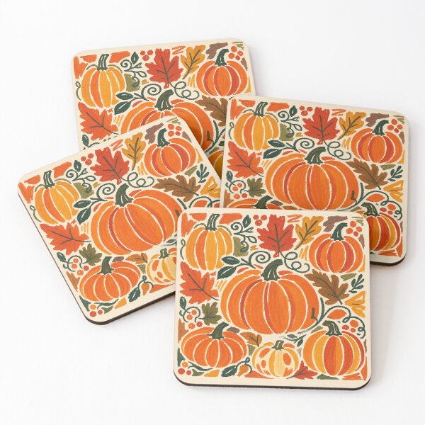 Item preview, Autumn Pumpkins Vintage Folk Art designed and sold by ZOHRR.