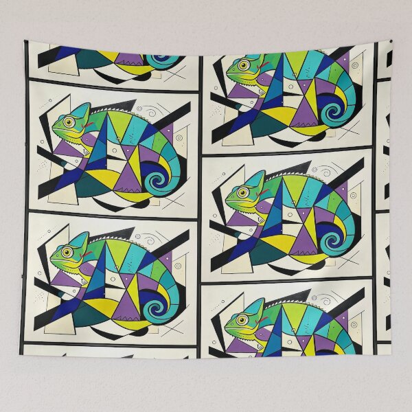 Item preview, cubist animal artwork designed and sold by forget45studio.