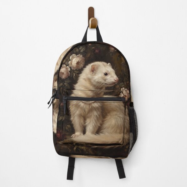 Item preview, Majestic White Ferret with Pearl Necklace Painting designed and sold by Real Beast Art.