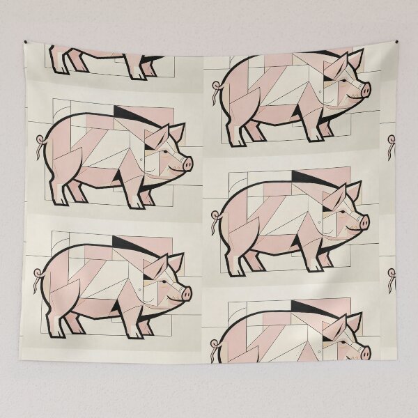 Item preview, cubist animal artwork designed and sold by forget45studio.