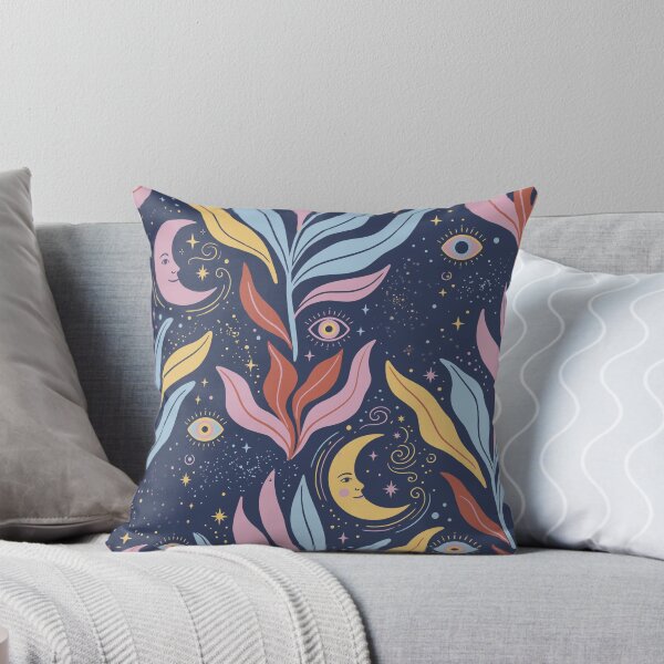 Item preview, Moons with Faces, Mystic Eyes, and Esoteric Botanical Leaves designed and sold by Pattique.