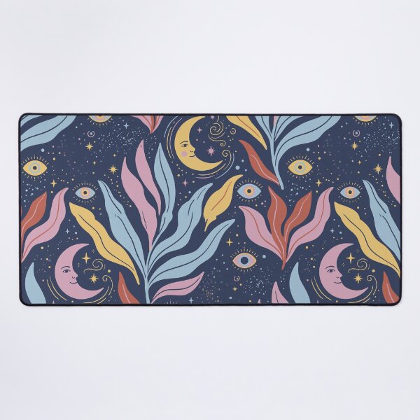 Item preview, Moons with Faces, Mystic Eyes, and Esoteric Botanical Leaves designed and sold by Pattique.