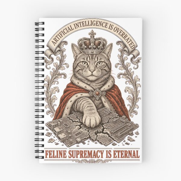 Item preview, Feline Supremacy Royal Cat Engraving Tee - Cats Over Tech Funny Graphic designed and sold by KIDEnia.