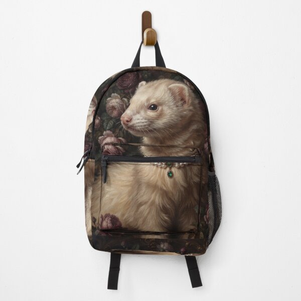 Item preview, Majestic Ferret with Pearl Necklace Painting designed and sold by Real Beast Art.
