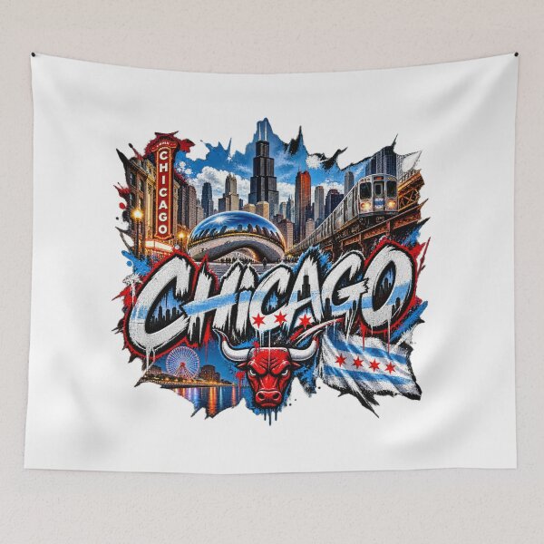 Item preview, Chicago Urban Street Art – Windy City Graffiti Skyline designed and sold by URBIVO.