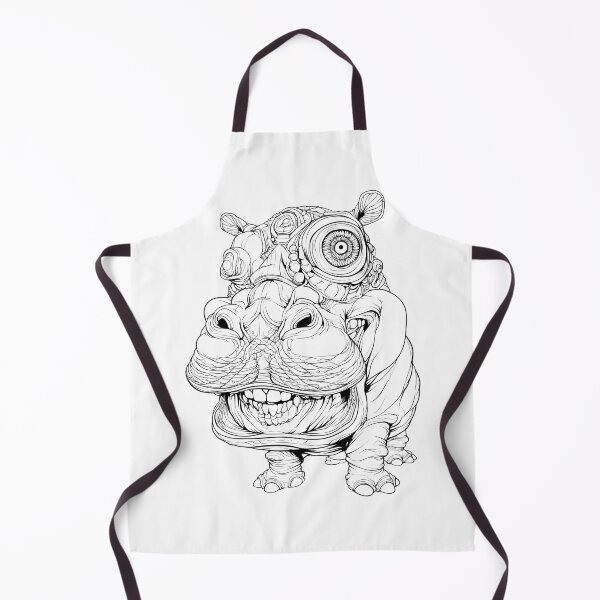 Item preview, Surreal Hippo Line Art Illustration designed and sold by SiralyInk.