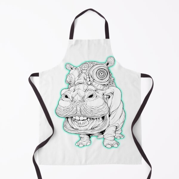 Item preview, Neon Surreal Hippo Line Art Illustration designed and sold by SiralyInk.
